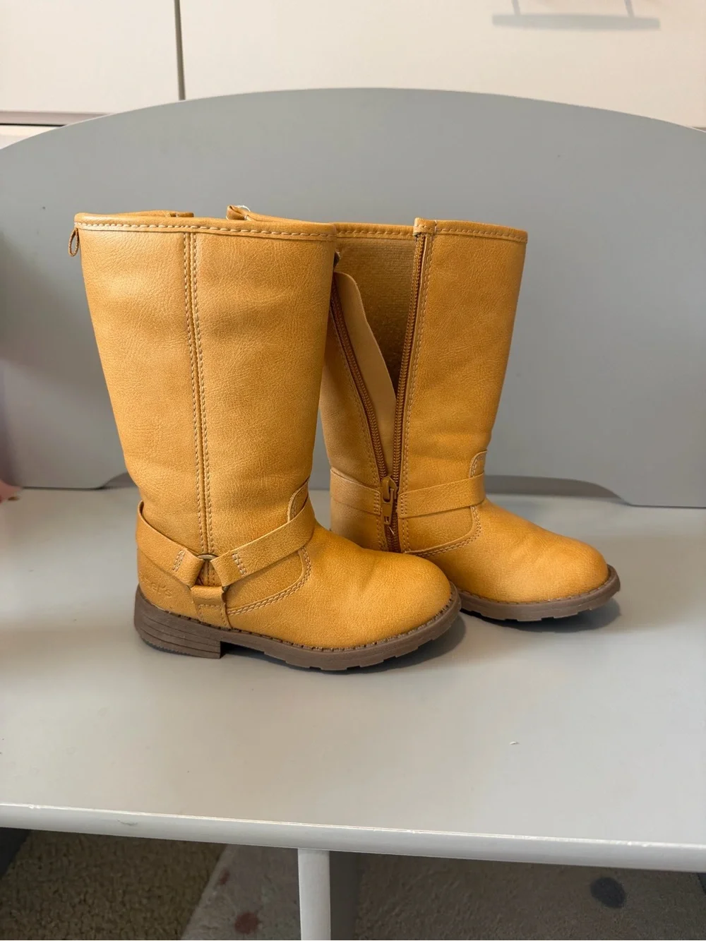 Carter's Tan Faux Leather Zip Boot